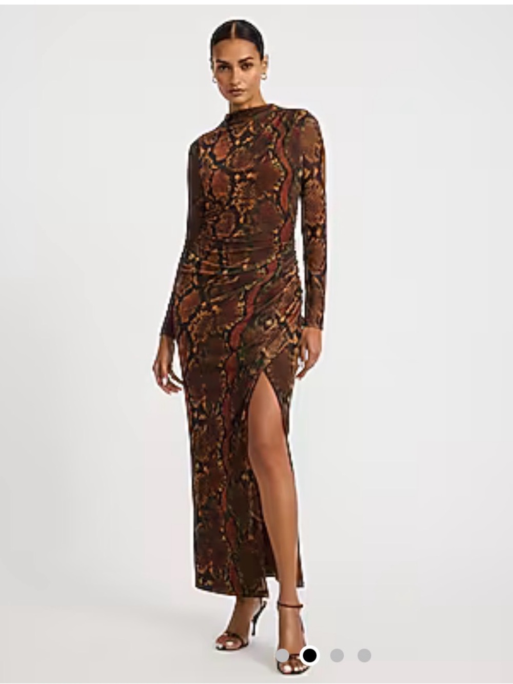 Express Animal Print Maxi Dress in Brown & Orange Size Large NWT